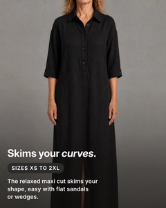 Wynonna | Linen-Look Maxi Shirt Dress fit and sizes