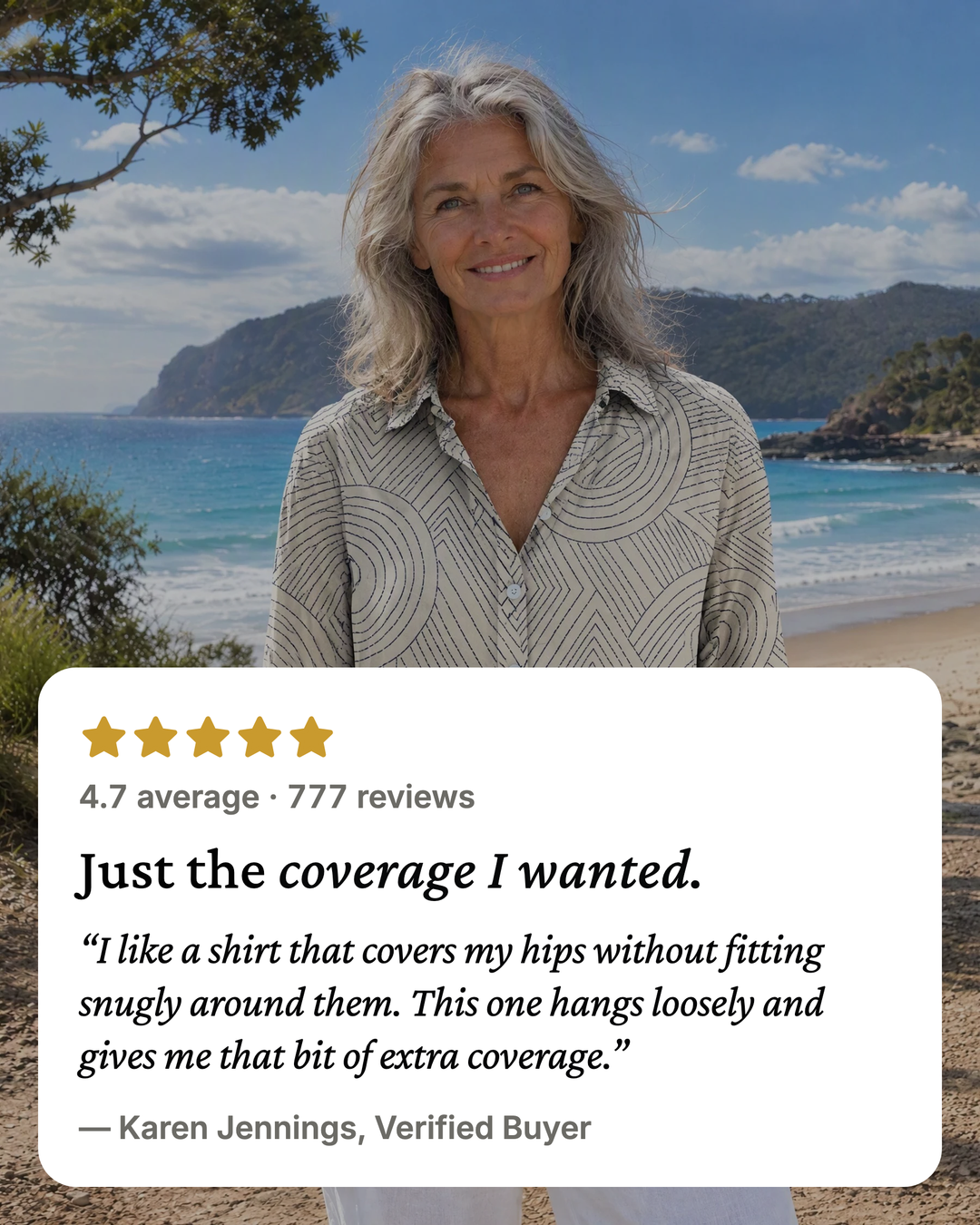 Zadie | Graphic Print Longline Shirt five star customer review