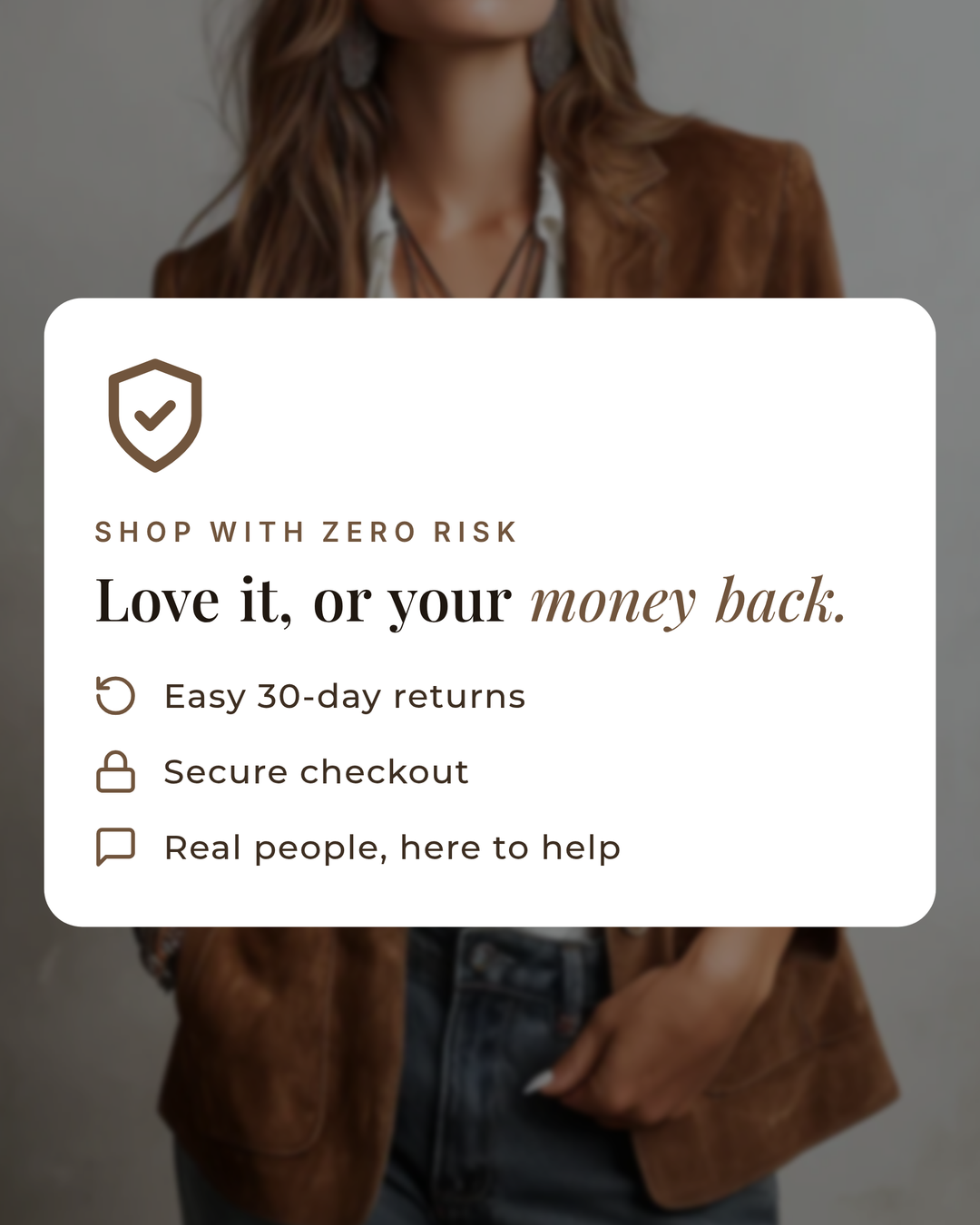 Zina | Tailored Everyday Blazer money-back guarantee