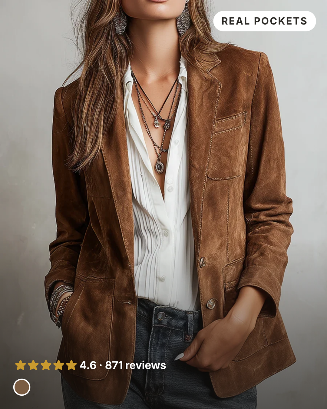 Zina | Tailored Everyday Blazer in brown