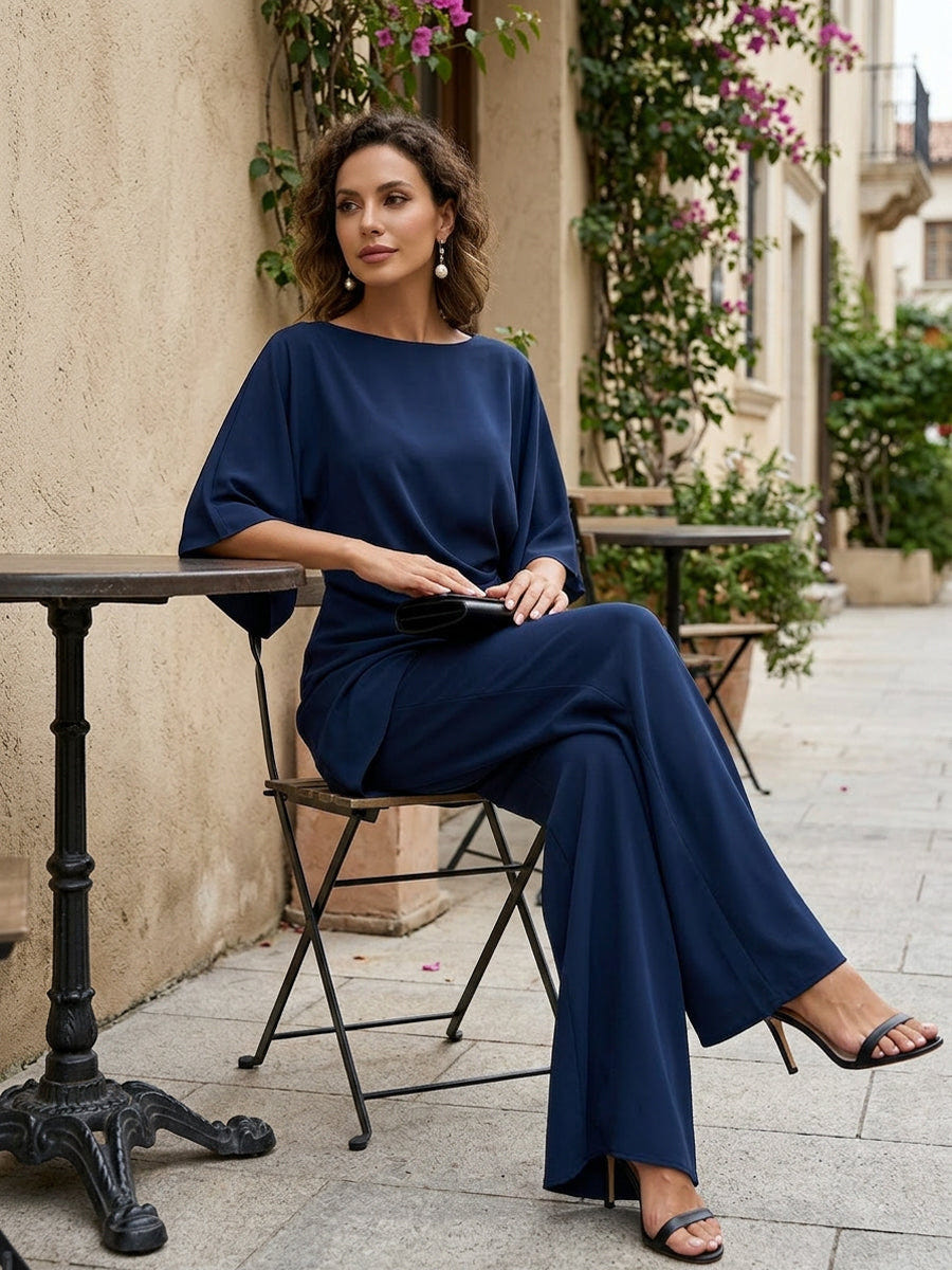 Emlyn | Draped Asymmetric Wide-Leg Set