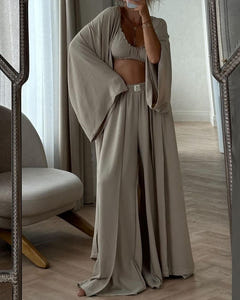 Hsina | Chic Casual Cardigan 2-Piece
