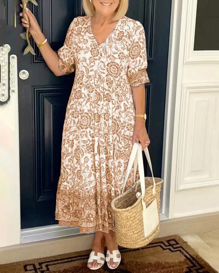Kylie | Floral V-Neck Maxi Dress