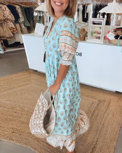 Jana | Floral V-Neck Midi Dress