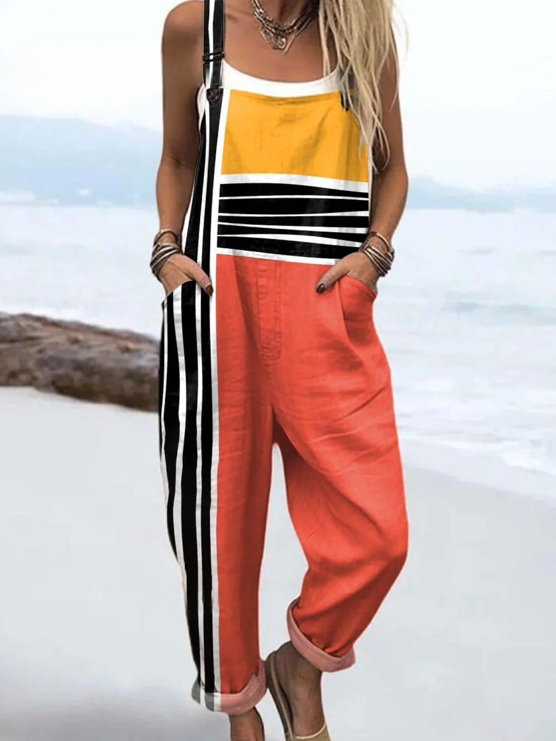Exina | Relaxed Cotton-Blend Dungarees
