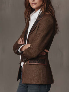 Dusty | Herringbone Panel Blazer