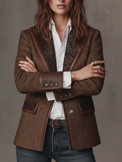 Dusty | Herringbone Panel Blazer