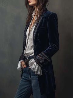 Ellie-Mae | Embroidered Longline Jacket