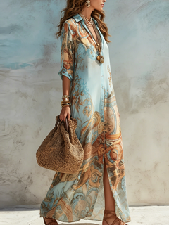 Jacinda | Button-Front Flowing Maxi Dress