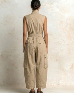 Nettie | Utility Cargo Zip Jumpsuit