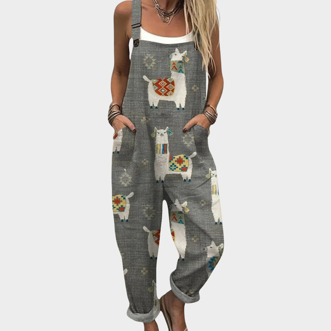 Ola | Printed Cotton-Blend Dungarees