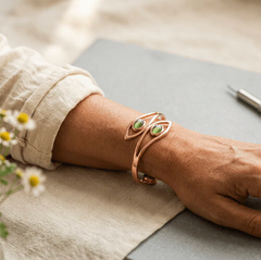 Magdalen | Green Opal Copper Cuff