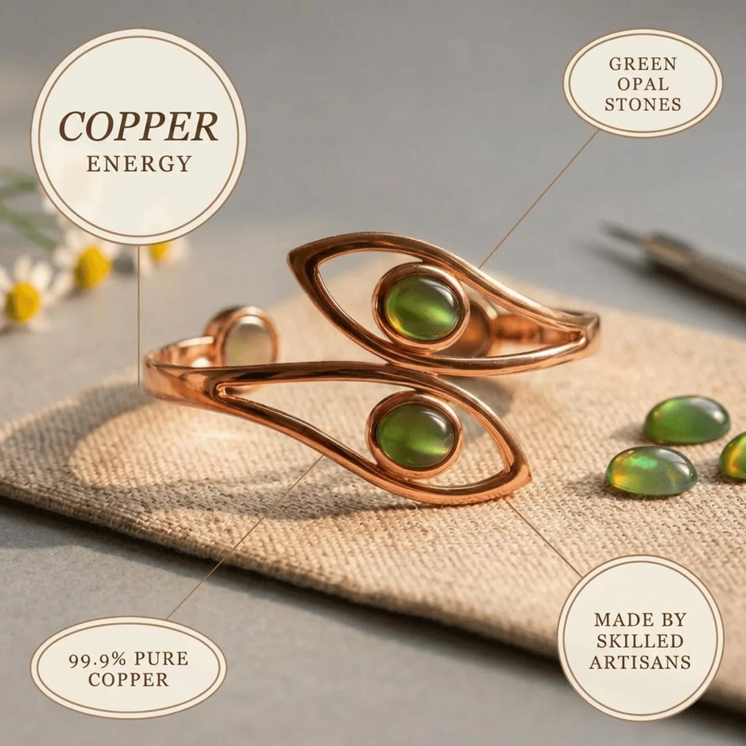 Magdalen | Green Opal Copper Cuff
