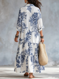 Berit | Blue Floral Maxi Dress