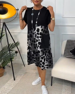 Ellie | Relaxed Print Midi Dress with Pockets