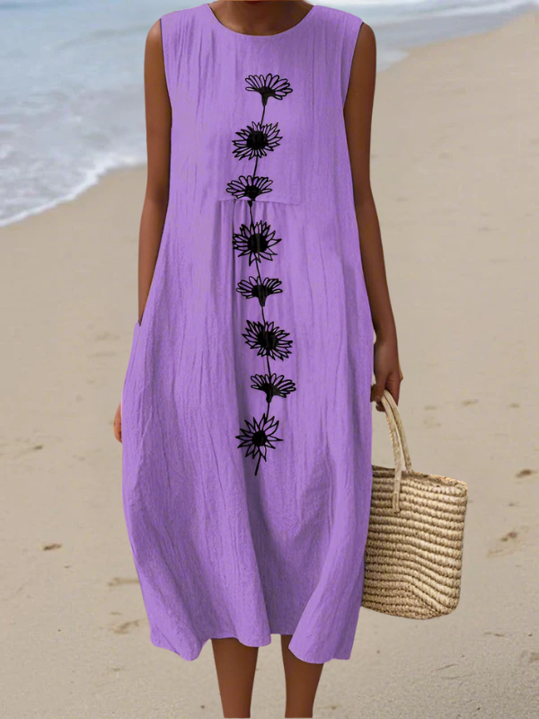 Rhys | Violet Bloom Midi Dress