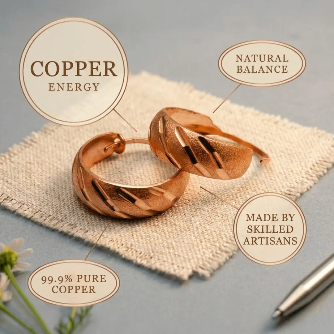 Hermione | Faceted Copper Hoop Earrings