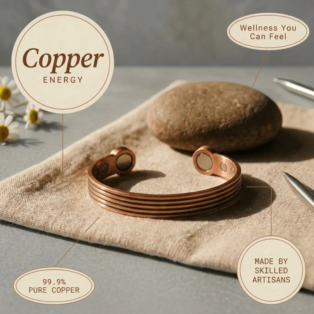 Hanna | Ridged Copper Cuff