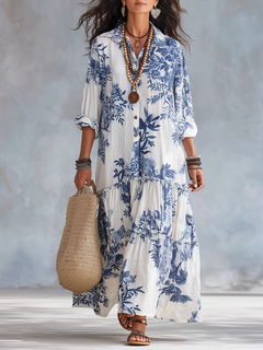 Berit | Blue Floral Maxi Dress