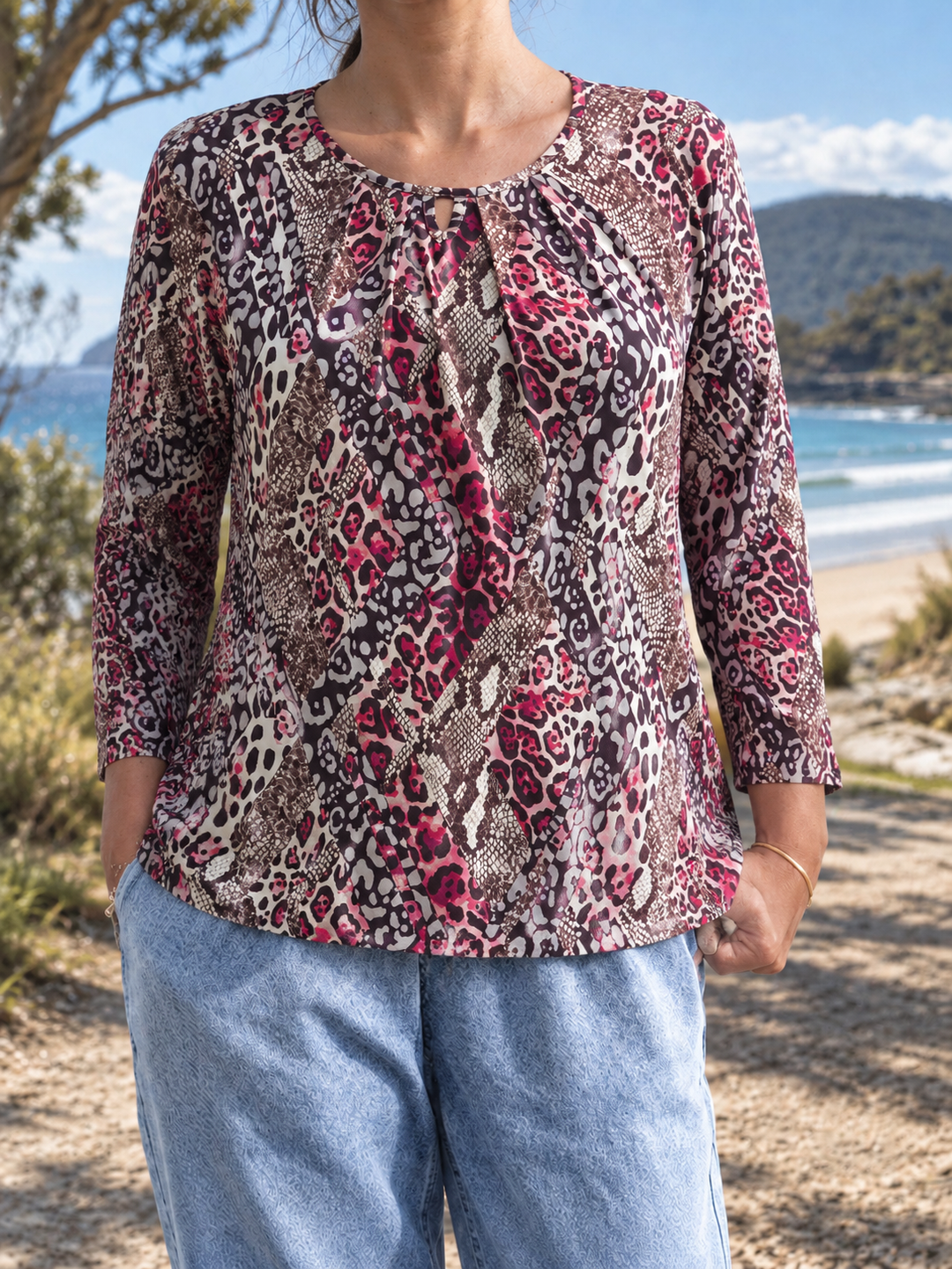 Isadora | Bordeaux Panther Blouse