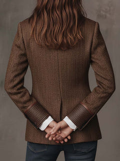 Dusty | Herringbone Panel Blazer