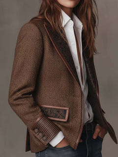 Dusty | Herringbone Panel Blazer