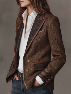 Dusty | Herringbone Panel Blazer