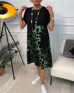 Ellie | Relaxed Print Midi Dress with Pockets