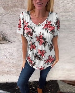 Valerie | Floral Pleated Tee