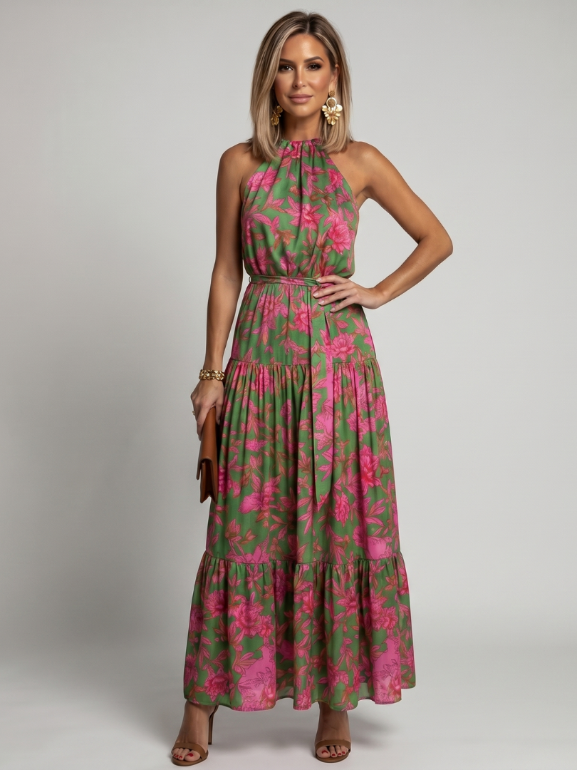 Mariska | Draped Halter Midi Dress
