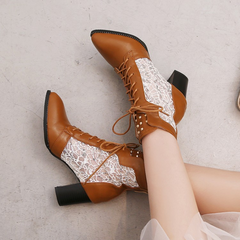 Thalia | Refined Lace-Up Heeled Boots