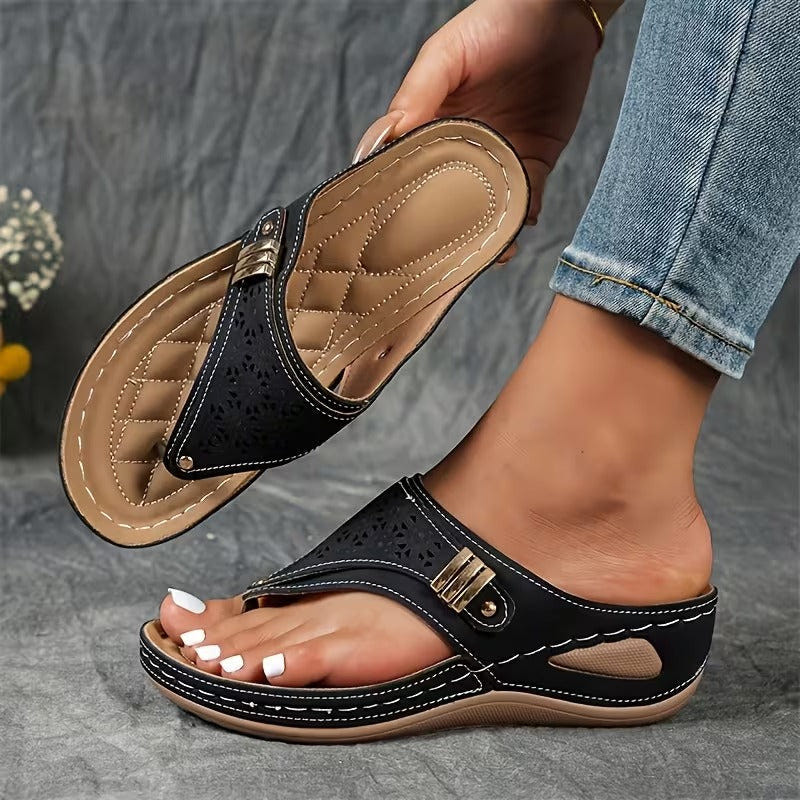 Keeley | Supportive Wedge Slip-On Sandals