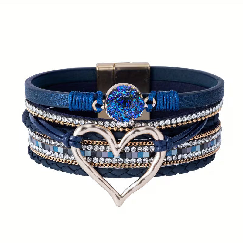 Nyla | Layered Heart Cuff Bracelet