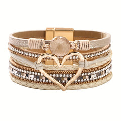 Nyla | Layered Heart Cuff Bracelet