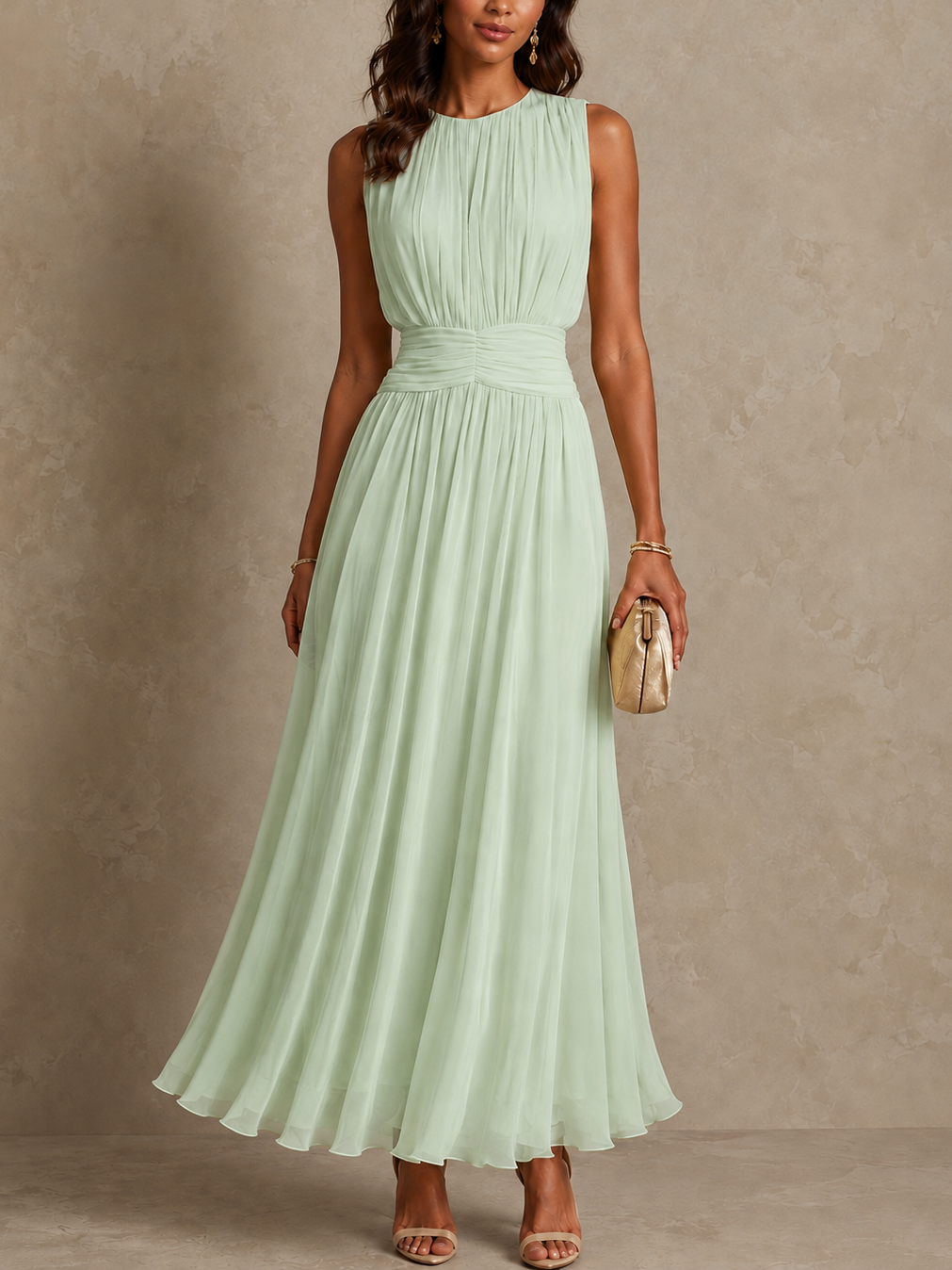 Kathleen | Ruched Waist Maxi Dress