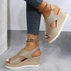 Umina | Metallic Wedge Sandals