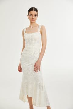 Liliwen | Elegant Floral Jacquard Dress