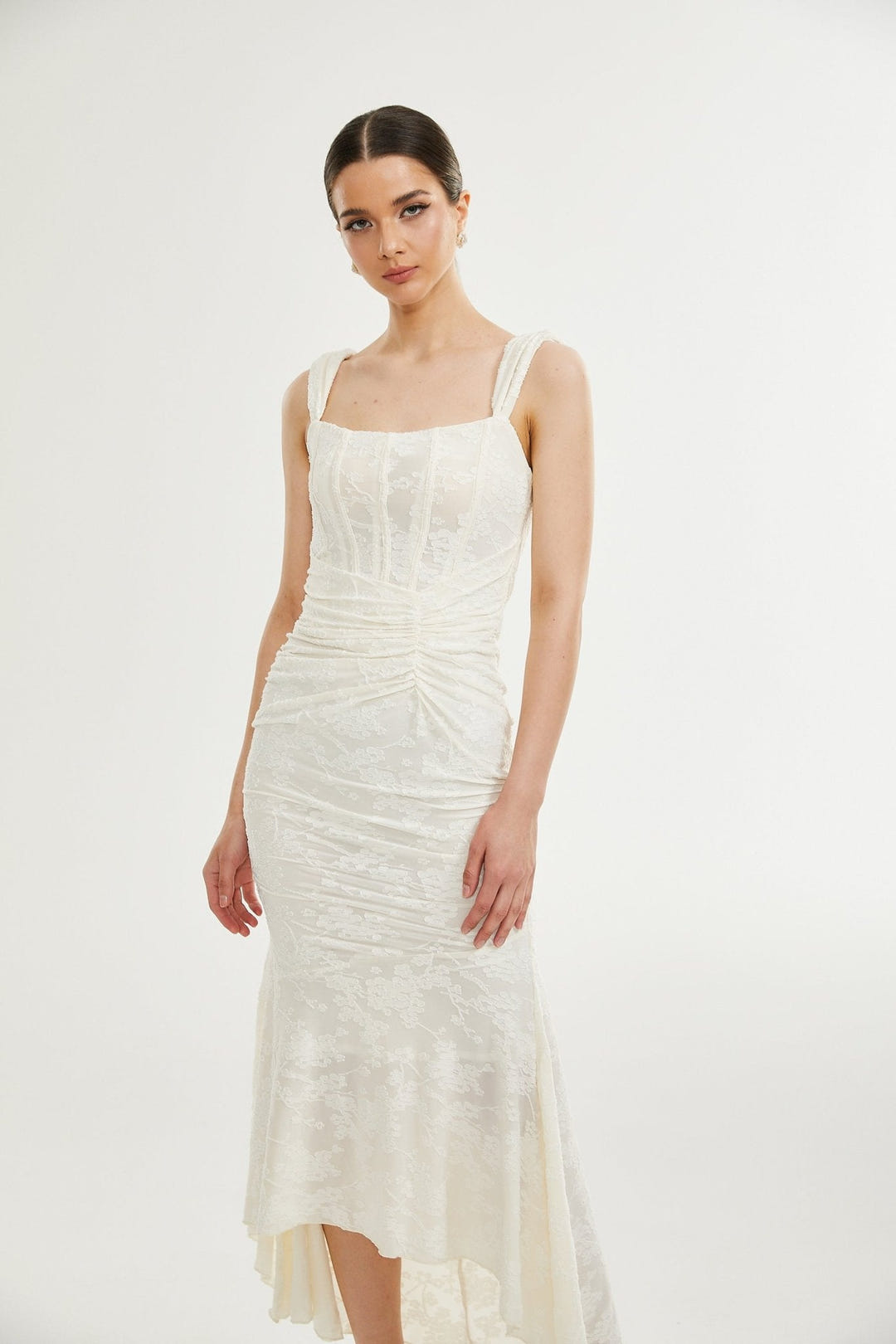 Liliwen | Elegant Floral Jacquard Dress