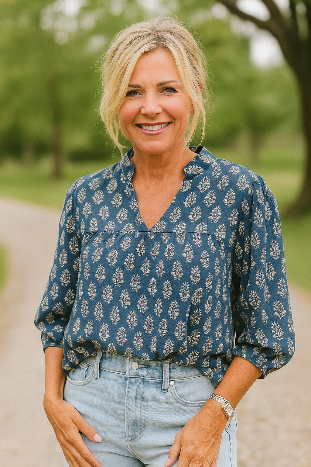 Adele | Elegant Pattern Blouse