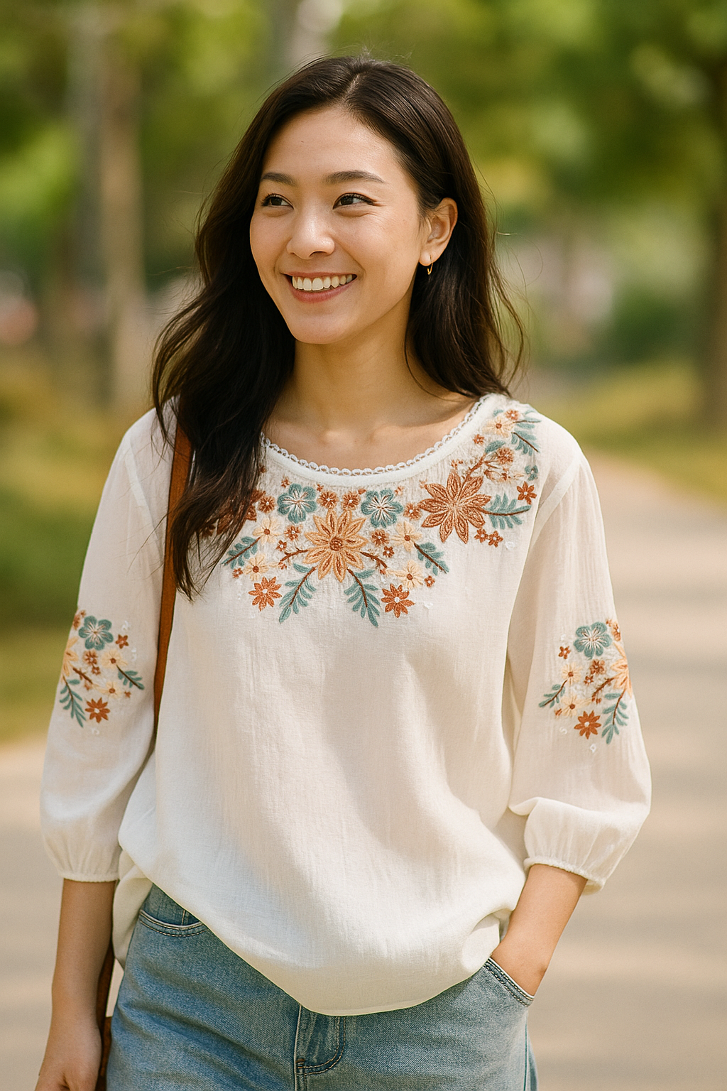 Carmel | Petal Stitch Blouse