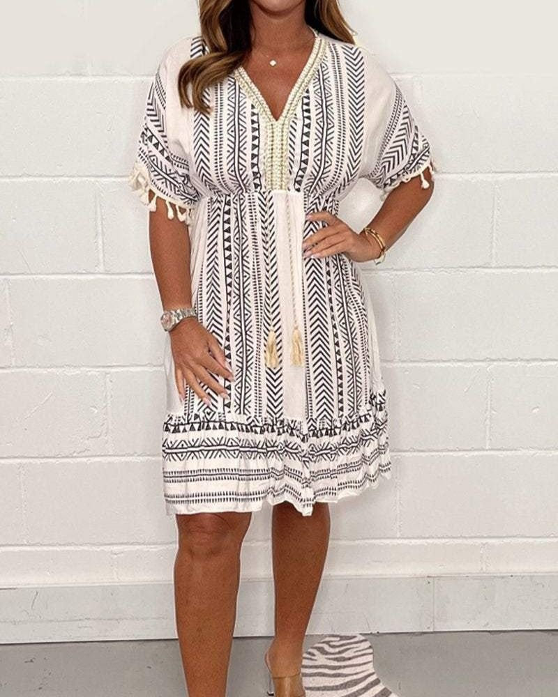 Anika | Coastal Boho Tassel Dress