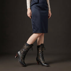 Thalia | Refined Lace-Up Heeled Boots
