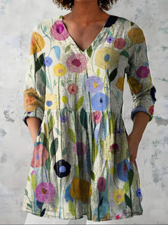 Tonya | Long Blouse with V-Neck