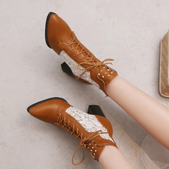 Thalia | Refined Lace-Up Heeled Boots