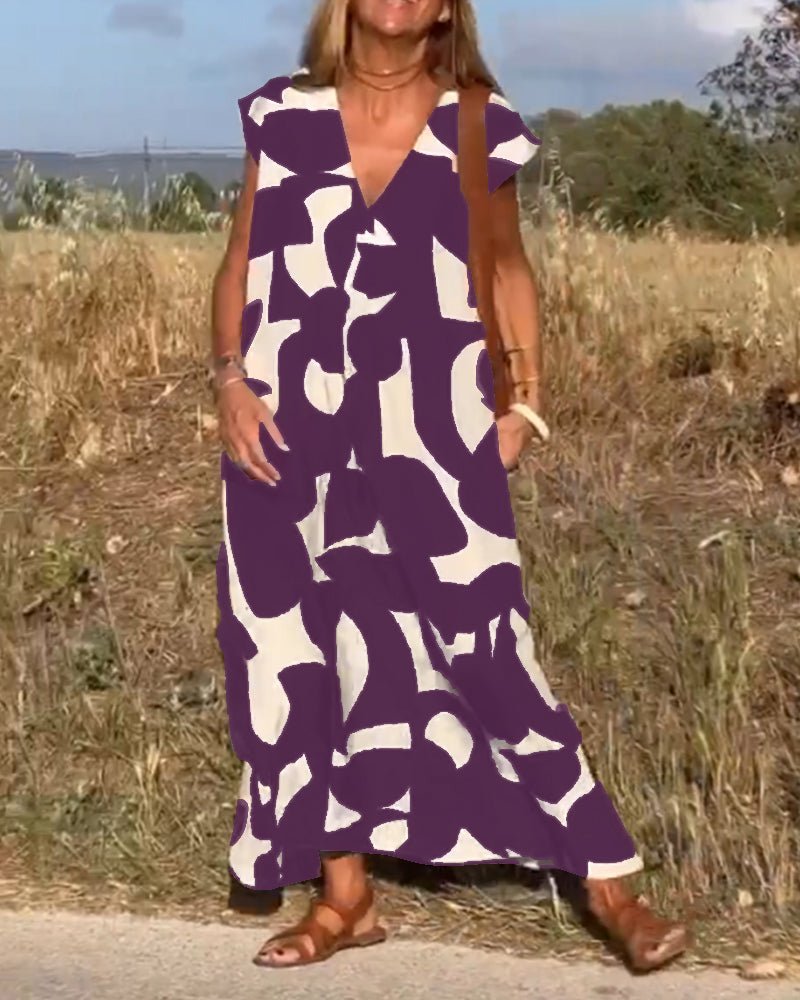 Maud | Printed V-Neck Dress