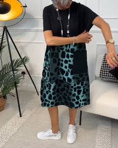 Ellie | Relaxed Print Midi Dress with Pockets