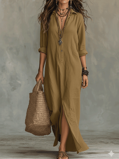 Saskia | Bohemian Button-Front Maxi Dress