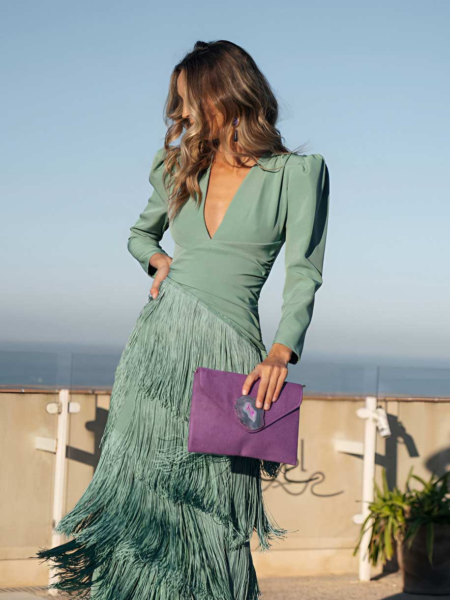 Sharla | Fringed Flared Maxi Dress
