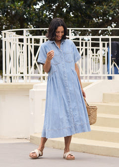 Nerys | Breezy Blue Shirtdress
