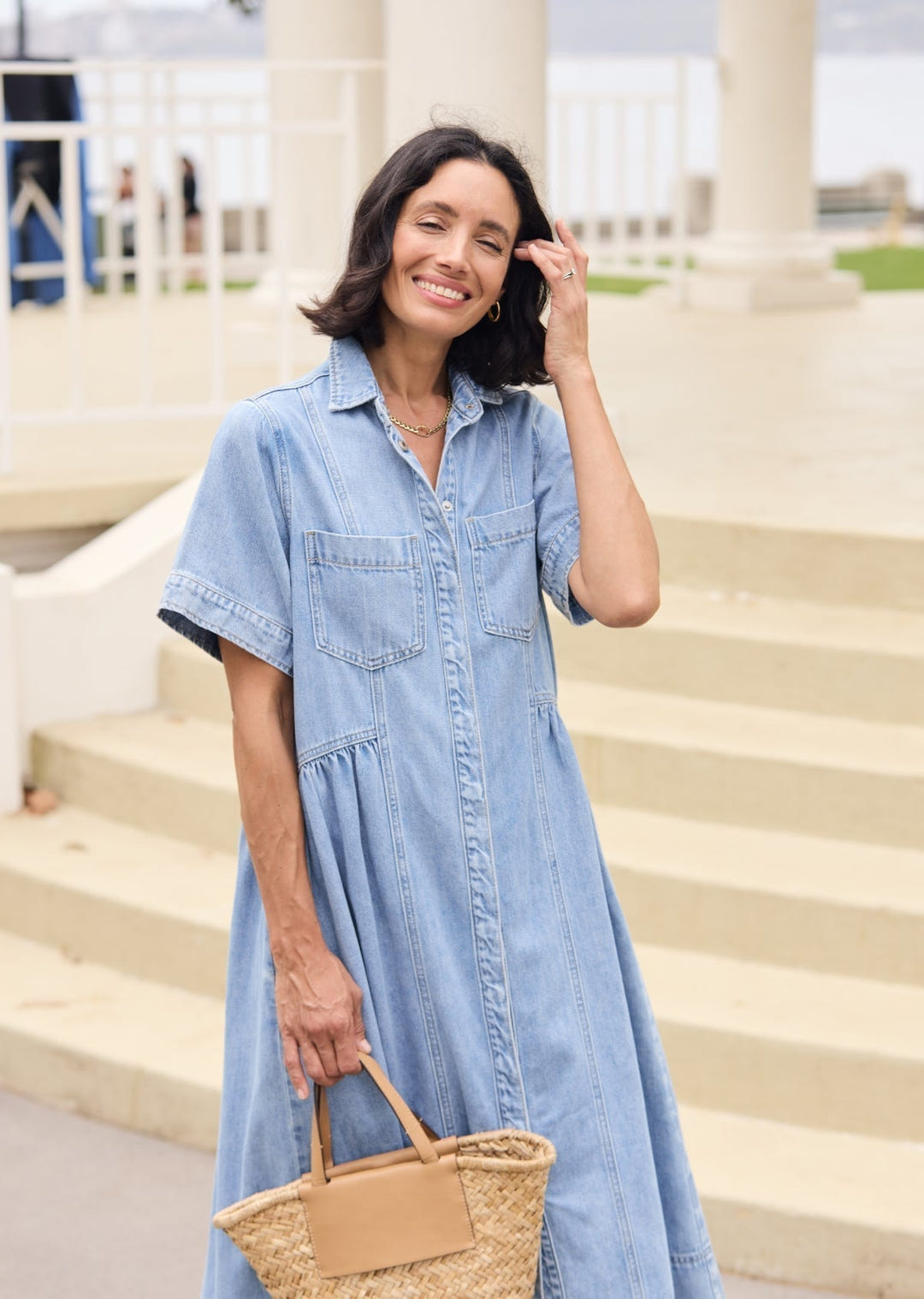 Nerys | Breezy Blue Shirtdress